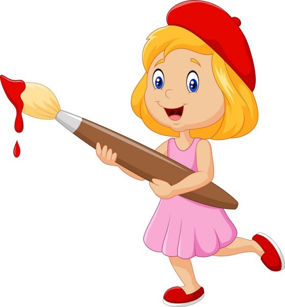 Ребенок с кисточкой