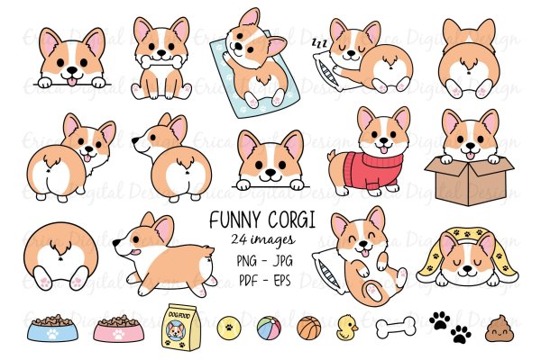 Наклейки "корги"