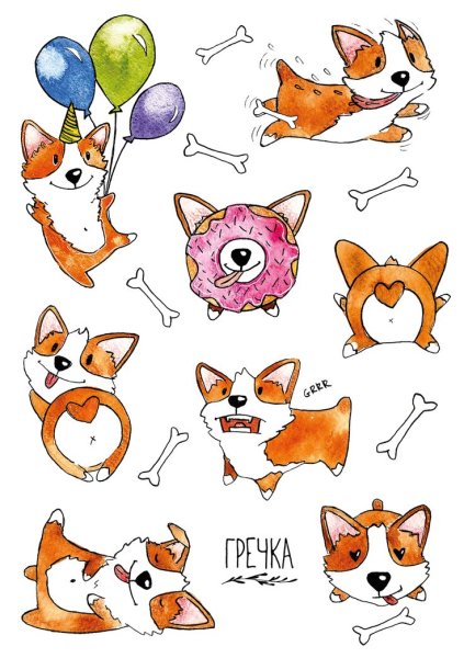 Корги рисунок для срисовки