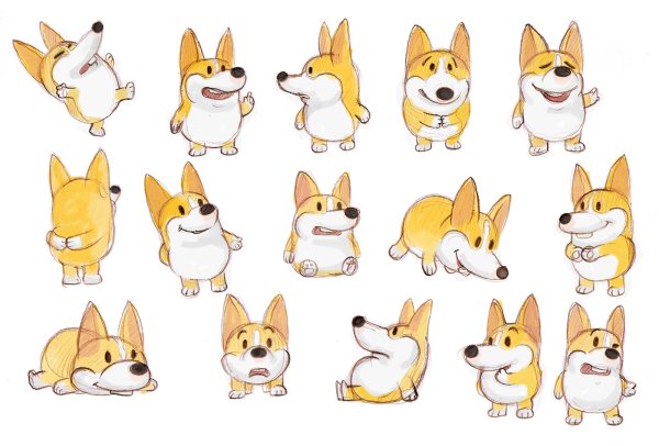 Корги рисуночек миленький