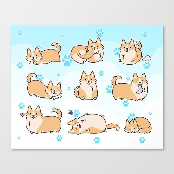 Милые корги для срисовки