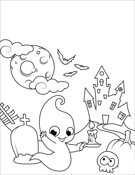 Раскраски на Хэллоуин милые