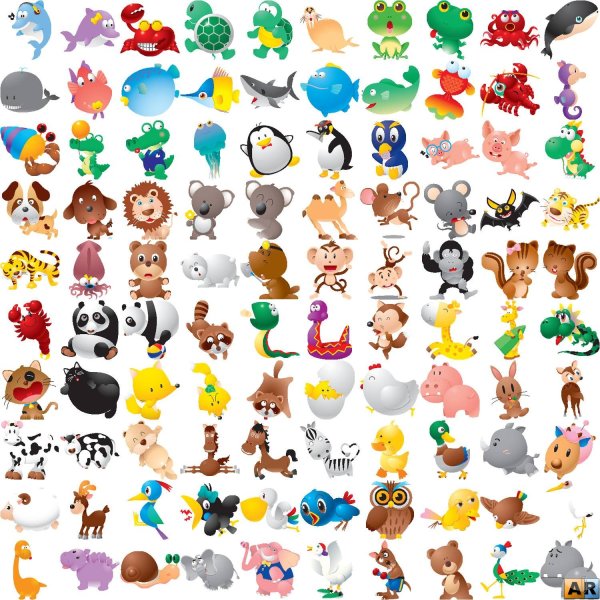 Наклейки мультяшные животные