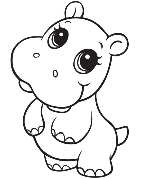 Бегемот раскраска