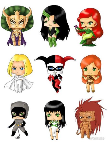 Марвел герои чибики