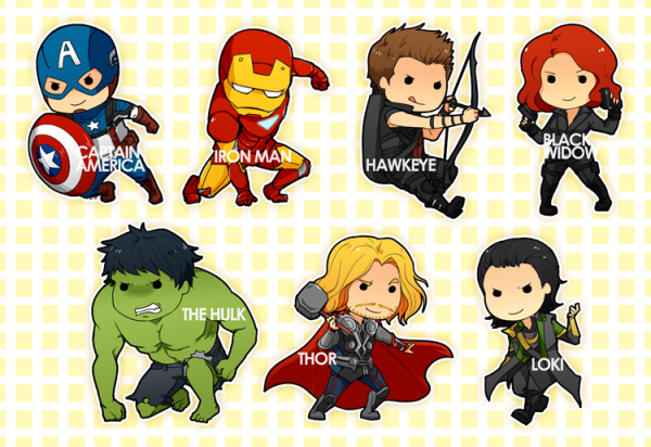 Марвел в мультяшном стиле