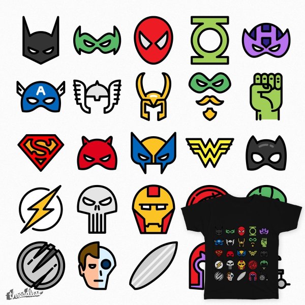 Значки супергероев маленькие