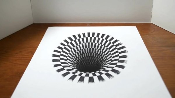 3д иллюзия на бумаге