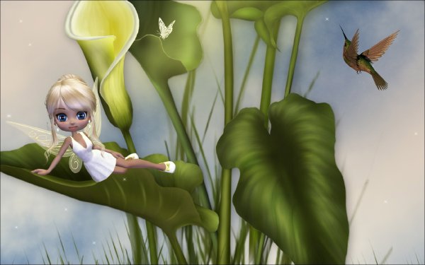 Эльфы в цветах