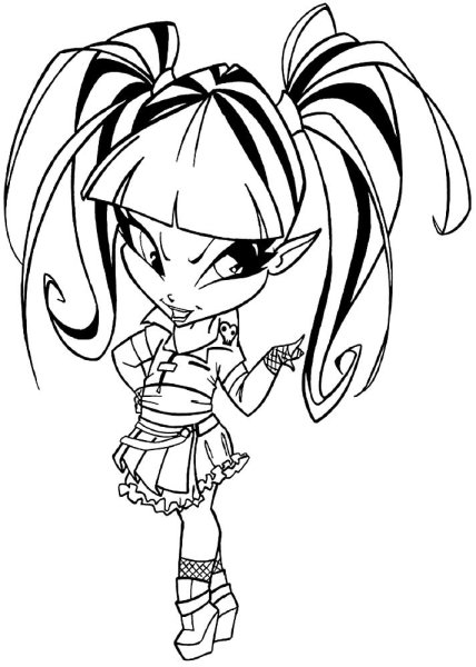 Раскраска Пикси Винкс Локет