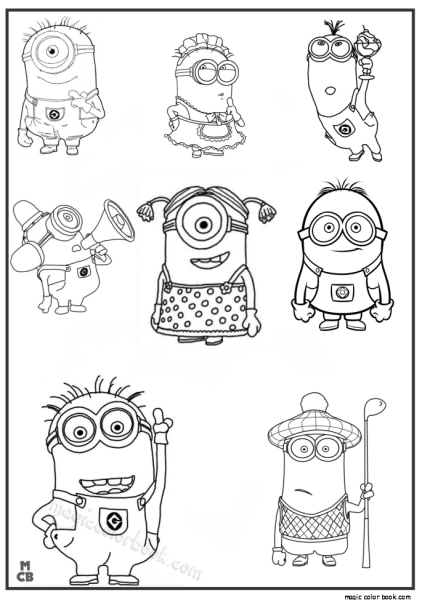 Раскраски Миньоны маленькие
