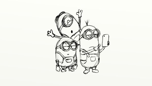 Миньоны рисунок карандашом для срисовки