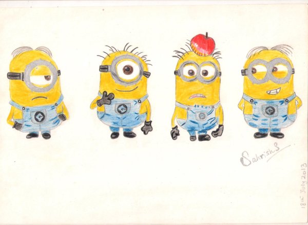 Детские рисунки миньонов