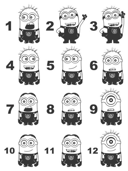 Стикеры для распечатки черно белые