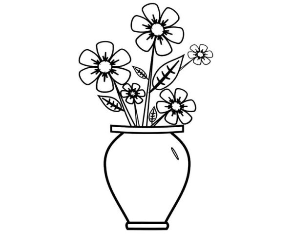 Трафарет ваза для цветов