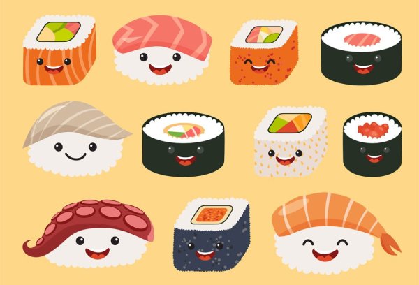 Наклейки роллы