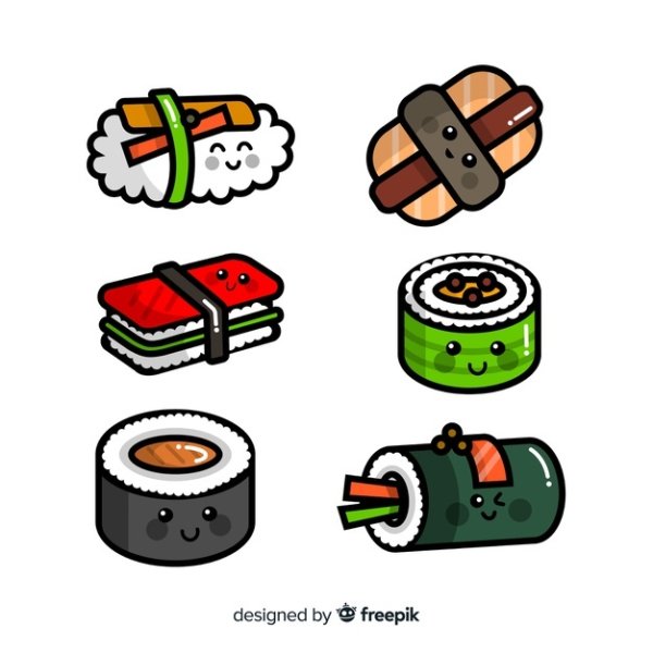 Роллы нарисованные