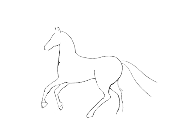 Лошадь для срисовки легкие для детей
