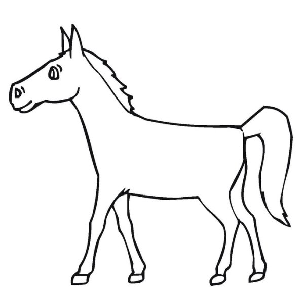 Шаблон лошадки для рисования