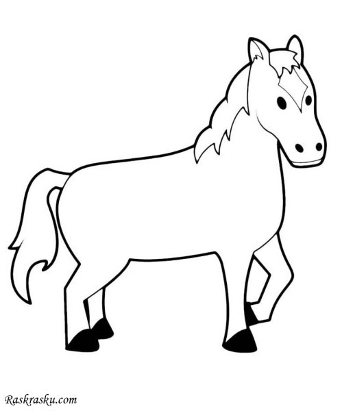 Лошадь раскраска для самых маленьких
