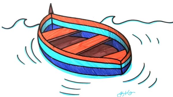 Лодка раскраска