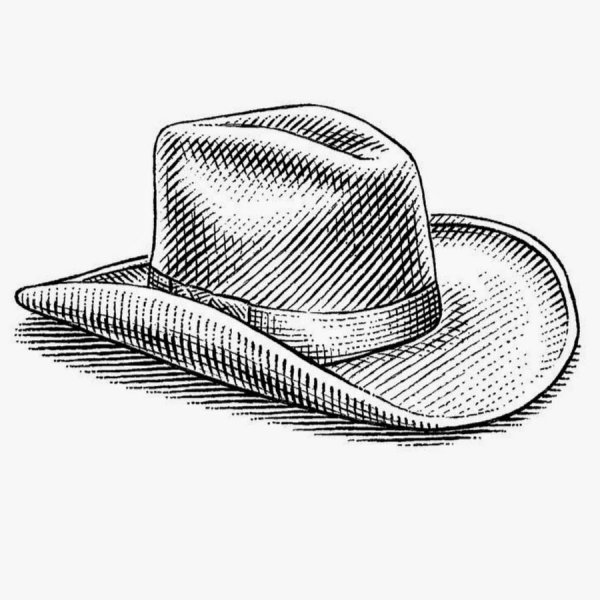 Ковбойская шляпа нарисованная