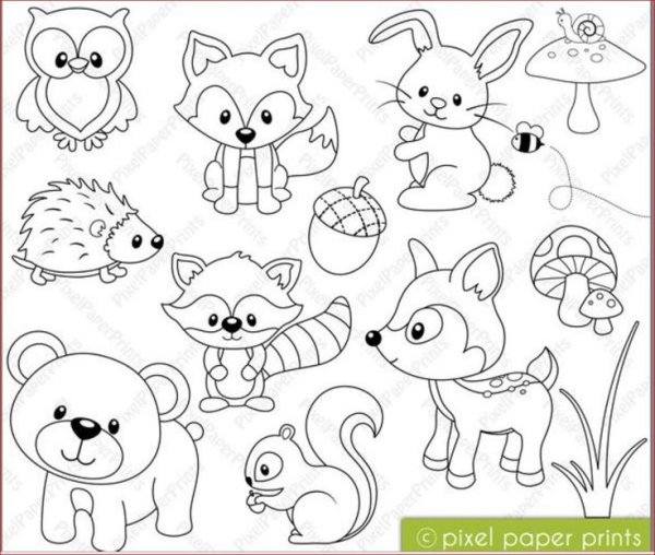 Раскраски маленькие зверюшки