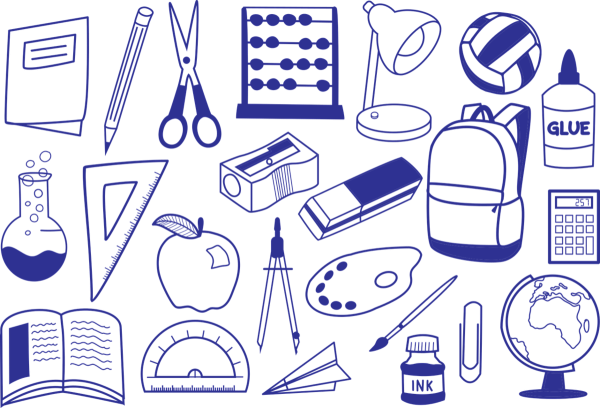 Школьные принадлежности рисунок для детей