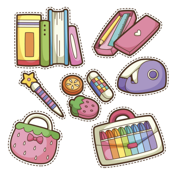 Наклейки школьные предметы