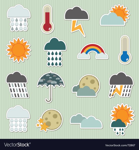 Набор наклеек погодные явления