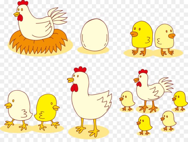 Курица с цыплятами вектор
