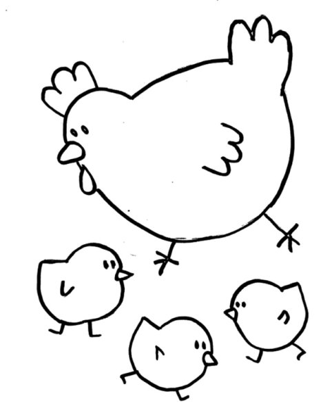 Курица поэтапное рисование