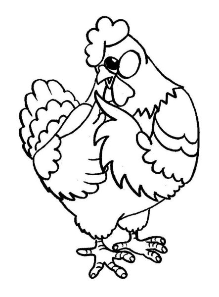 Контурное изображение курицы