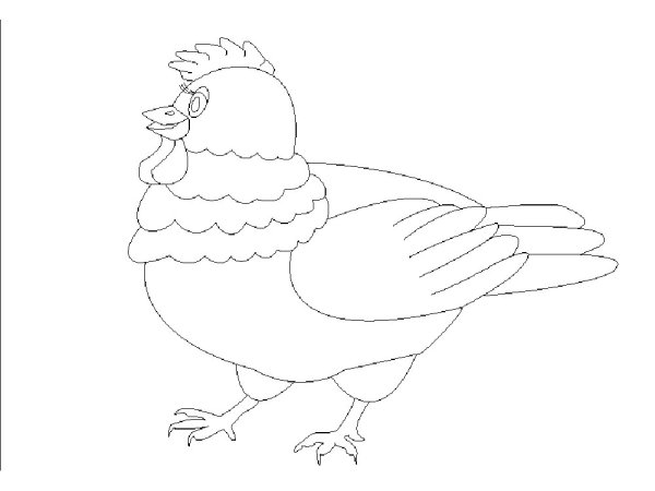 Курица раскраска