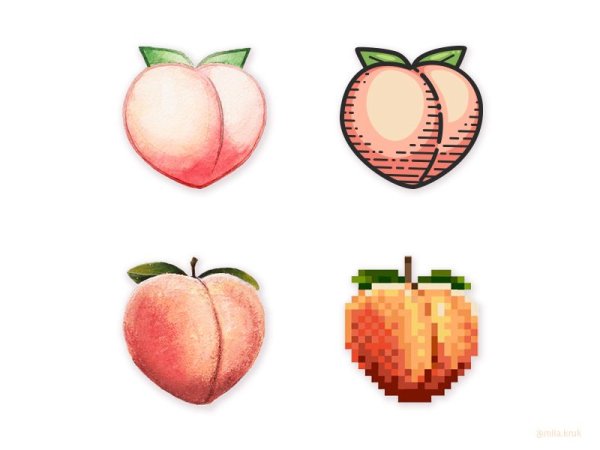 Персик тату маленькое эскиз