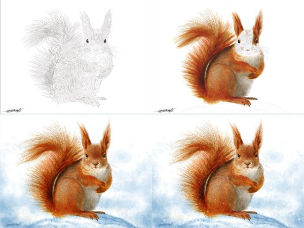 Белочки мультяшные