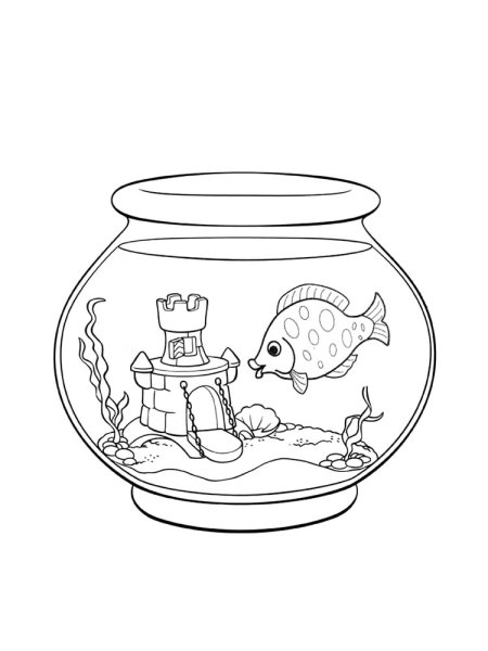 Рисование рыбки в аквариуме