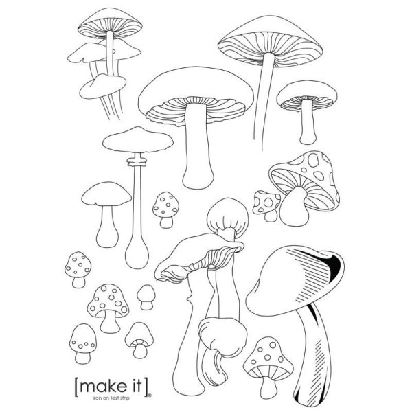 Трафареты грибов на 1 листе