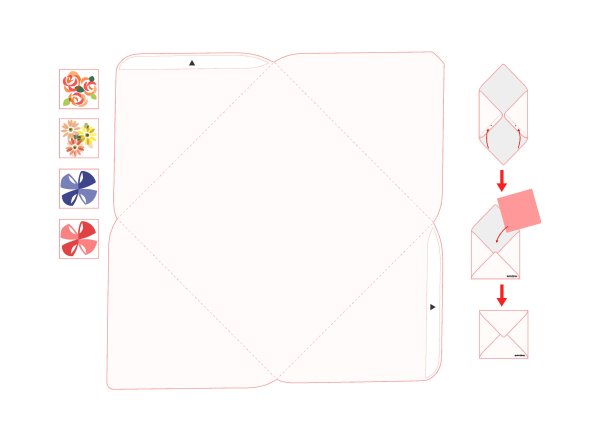 Макет квадратного конверта