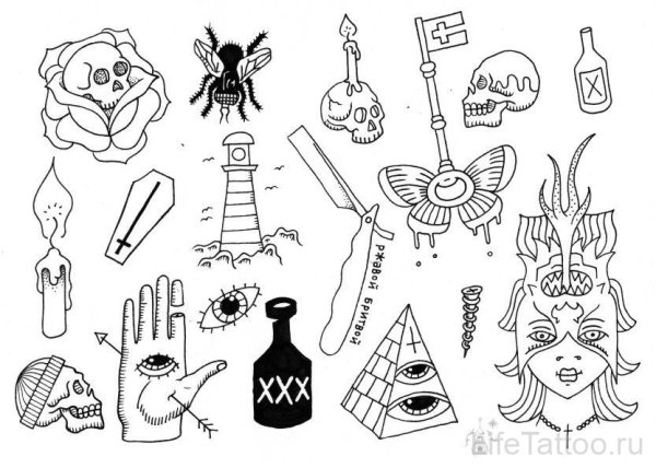 Тату эскизы набор