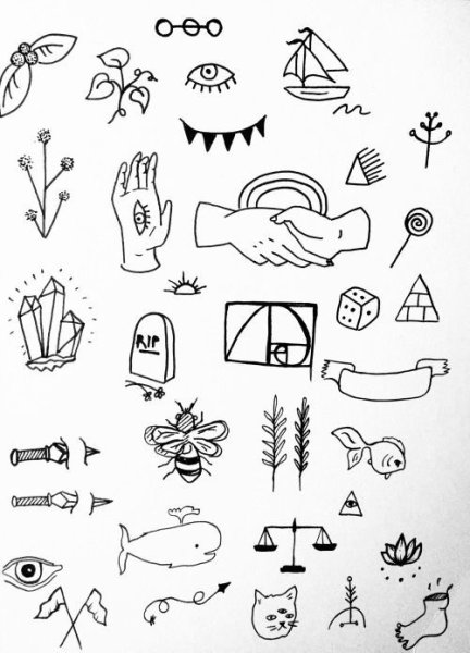 Партаки эскизы лёгкие маленькие