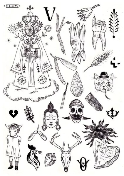 Мелкие тату эскизы