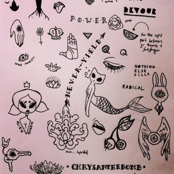 Hand poke Tattoo эскизы