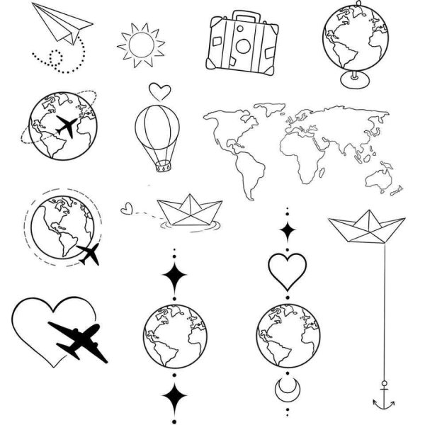 Эскизы тату путешествия