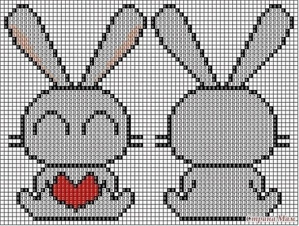 Вышивка крестиком зайчик