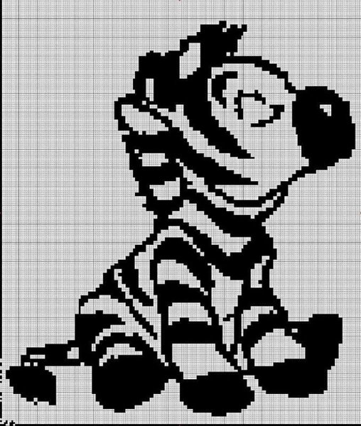 Черно-белая вышивка крестом