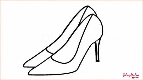 Трафарет туфли на каблуке