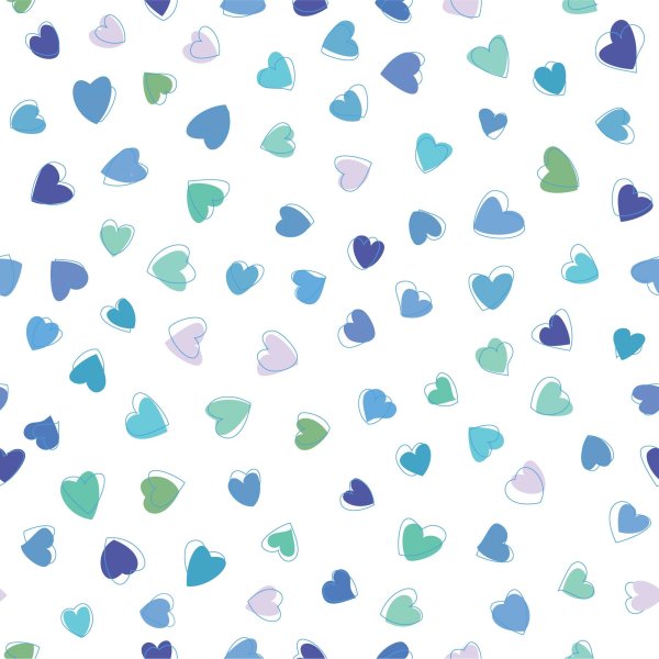 Голубой фон с сердечками