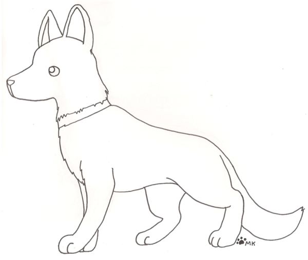 Собака карандашом для детей