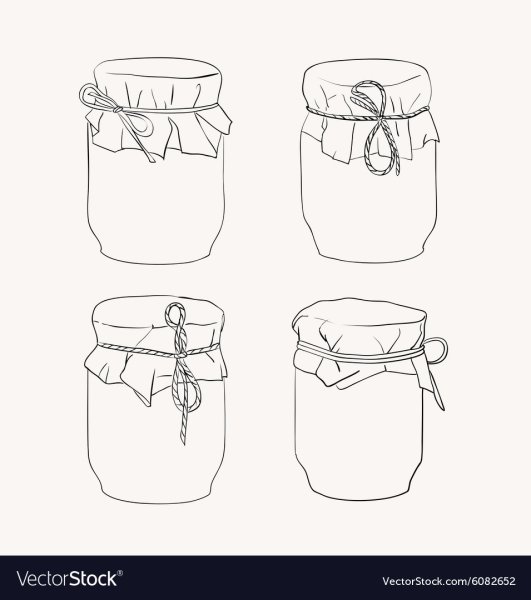 Линейные рисунки баночек